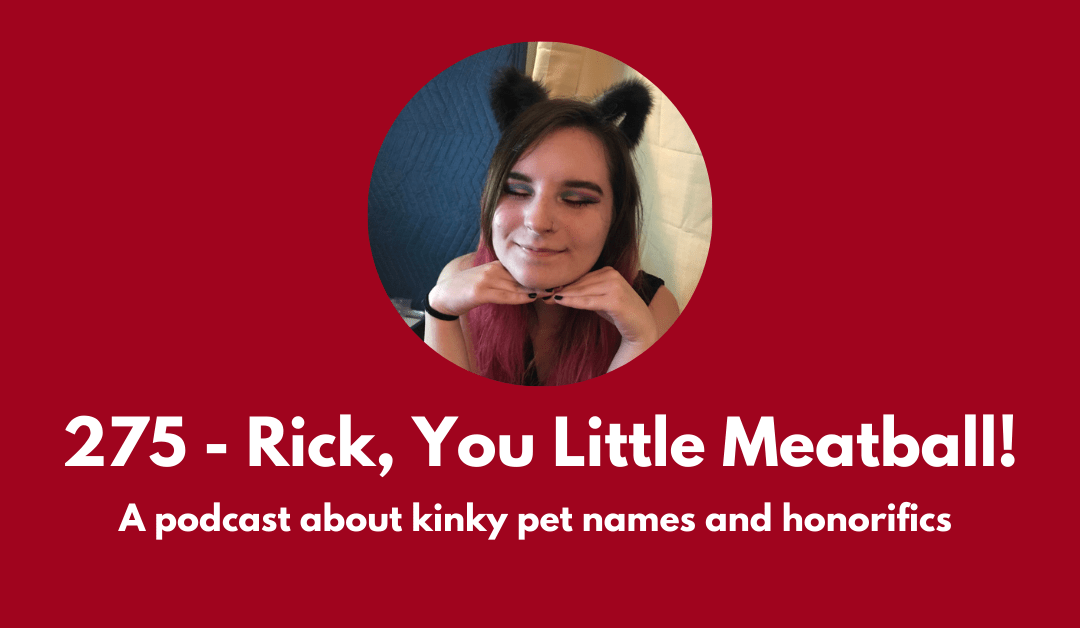 A new episode about kinky pet names and honorifics. Image features Gwen wearing fuzzy cat ears, making a cute pose with her hands framing her face.