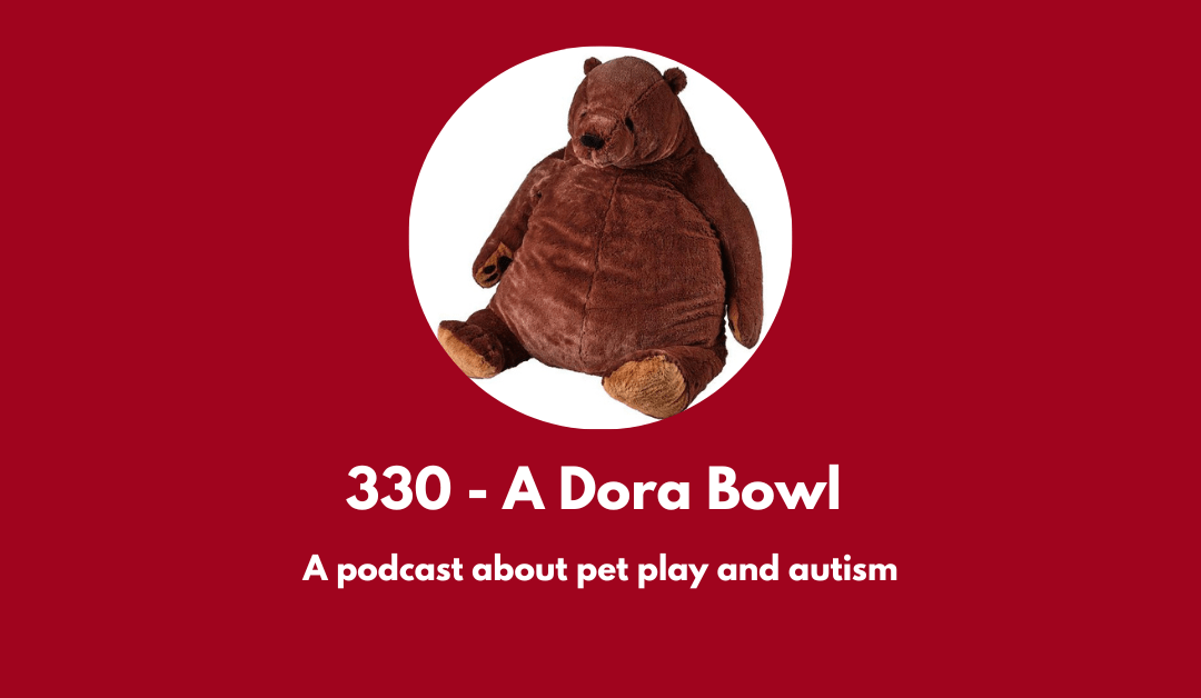 A new episode about pet play and autism with Trinkerbelchen. Image is of the stuffed bear from Ikea that they talk about in the episode.